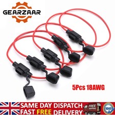 5 x Inline Fuse Holder 12V 18AWG For Small Blade Fuses Splash Proof Car Van New