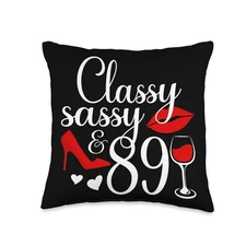 Classy Sassy & 89 Year Old 89th Birthday It's My 89th Bday Throw Pillow