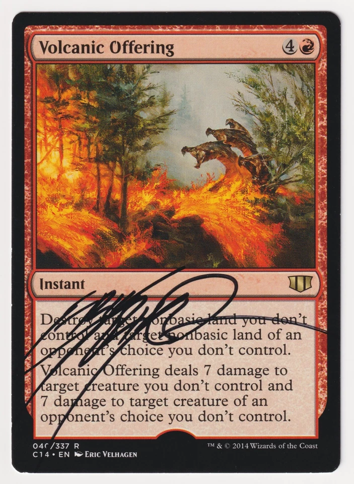 Signed Volcanic Offering Proof Sketch MP 2014 Artist Eric Velhagen MTG Magic AP! - Image 2 of 2