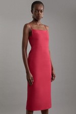 Karen Millen Bodycon Midi Dress UK12 in Red RRP £189
