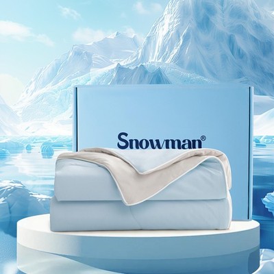 SNOWMAN Cooling Comforter Queen Size Double-Sided, Soft Cooling Blanket for H...