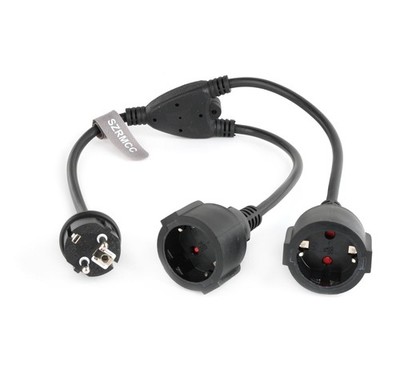EU Europe Schuko UPS PDU Y Splitter Power Cord CEE7/7 European Schuko Plug to...