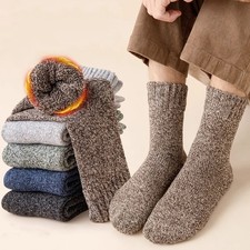 5Pack Men Merino Wool Crew Socks Heavy Thermal Thick Winter Sport Warm Boot 7-11