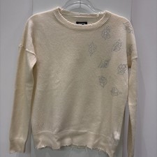 Zadig  Voltaire GABY rhinestone leaves wool  cashmere blend sweater Size S