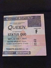 Biglietto concerto Queen Wembley Stadium 12 luglio 1986 Stub Freddie Mercury