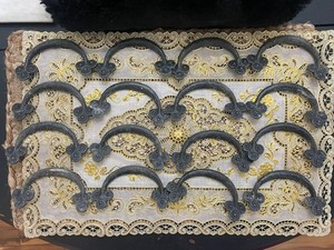 16 Vtg cast iron cabinet drawer handles window pulls Black 4" Great for DIY