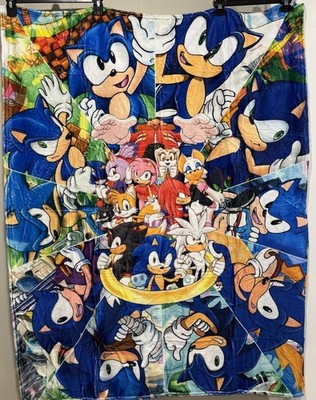 Sonic The Hedgehog, and Characters Silky Soft Throw Blanket Kids 40x50 *NEW