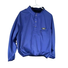 Vintage LL Bean Jacket Mens Large Blue Fleece Lined Pullover Windbreaker 90s