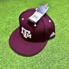 Texas A&M Team Issue Hat 7 3/8 Aggie Baseball Home Maroon Adidas NWT 2024