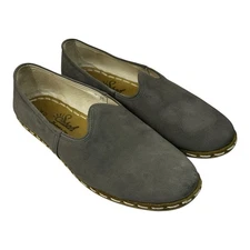Sabah Men's Grey Suede Slip On Shoes Loafers Handmade Turkey Size 42 US 8-8.5