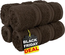 American Soft Linen Luxury Washcloths for Bathroom, 600 GSM 100% Cotton 4 Piece