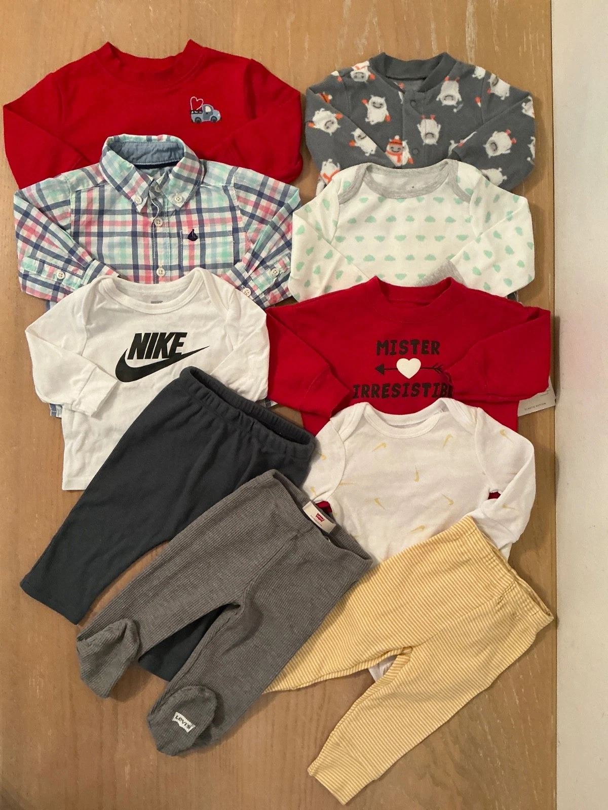 Carter's, Nike, Others Infant Boys Clothing Lot of 10 (1 New) Size 0-6, 6 Months