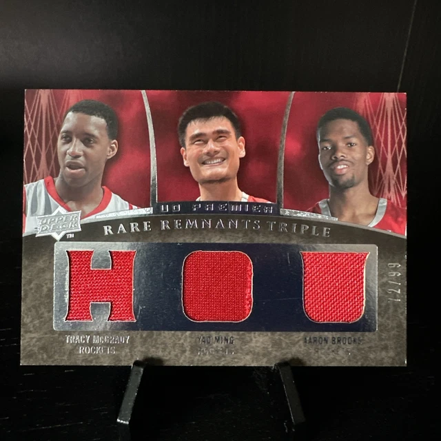 2007-08 UD Premier Tracy McGrady Yao Ming Aaron Brooks Rare Remnants Jersey /99