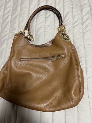 Michael Kors Lillie Large Leder Schultertasche Braun Tasche Damen