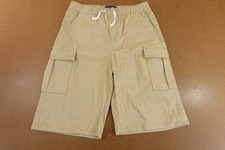 Free Style Boys Size 14 Khaki Drawstring 9" Inseam Cargo Shorts New