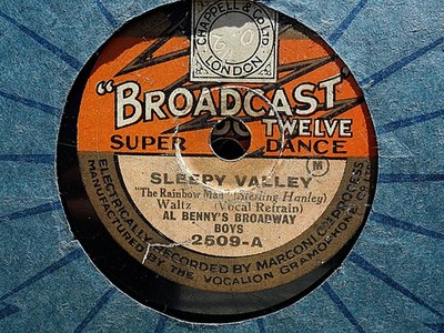AL BENNY'S BROADWAY BOYS - Sleepy Valley / S'posin' 78 rpm disc