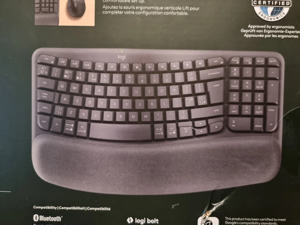 Logitech Wave Keys Ergonomische Tastatur US-Englisch- geprüft und unbenutzt- - Bild 2 von 4