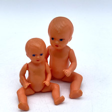 Vintage PAIR CELLULOID BABIES Dolls Jointed Articulated Marked West Germany