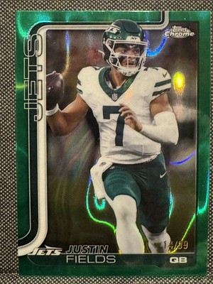 2025 Topps Chrome Football - Justin Fields - Green Lava /99 Color Match