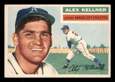 1956 Topps #176A Alex Kellner GB Grey Back Athletics A's EX-MT (6)