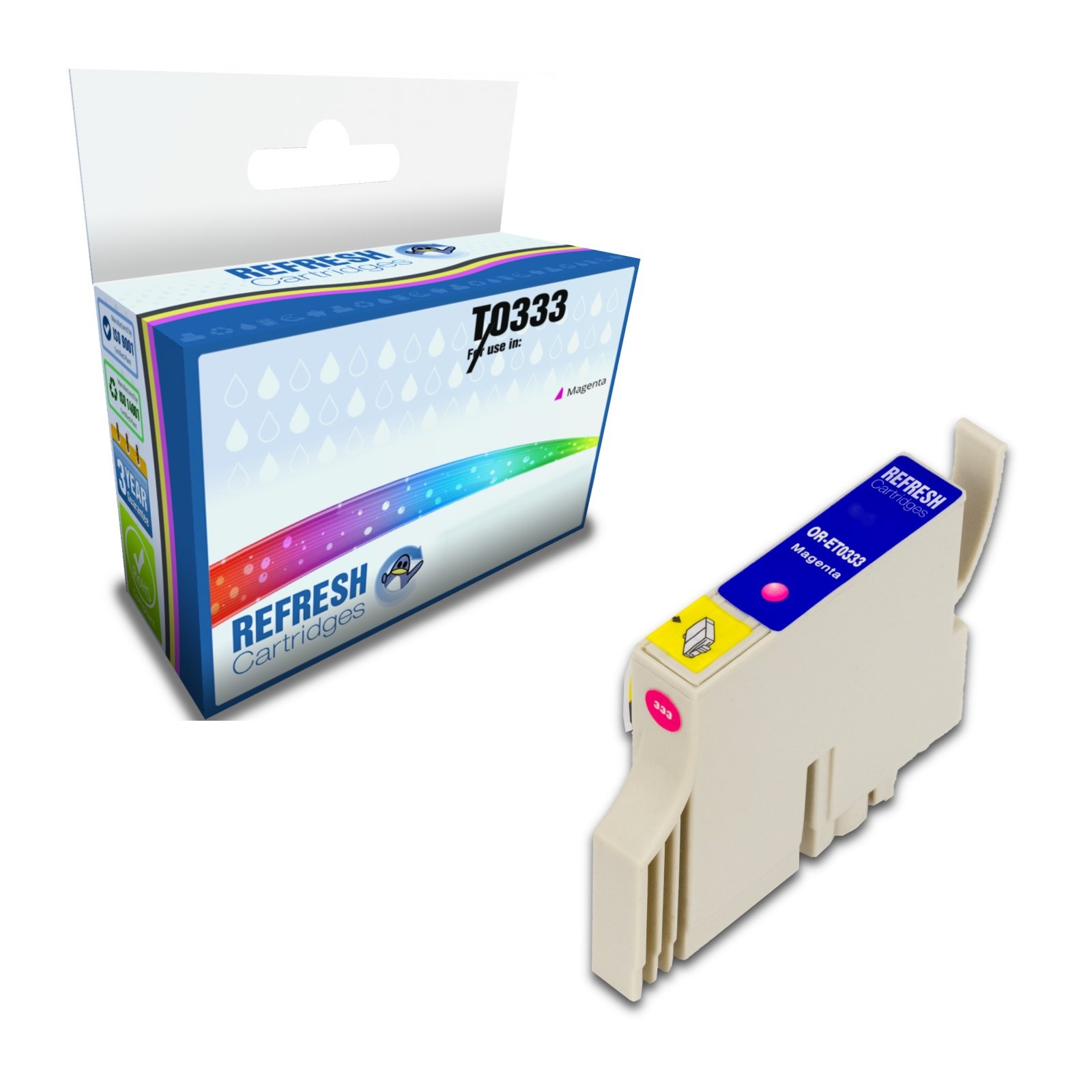 Refresh Cartridges Magenta T0333 Ink Compatible With Epson Printers