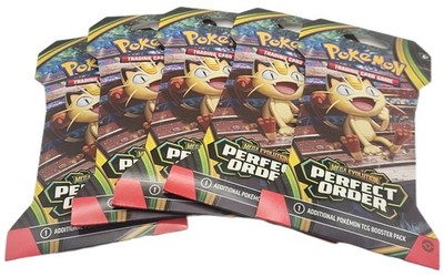 Pokemon Mega Evolution Perfect Order Sealed Sleeved Booster 5 Pack Lot
