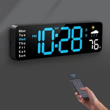 Large Digital Wall Clock with Remote Control