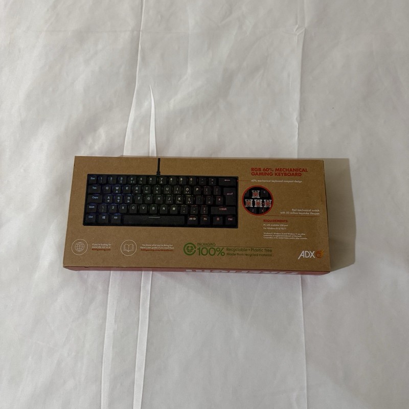 ADX Firefight Pro 23 RGB 60% Mechanical Gaming Keyboard USB UK Layout Boxed