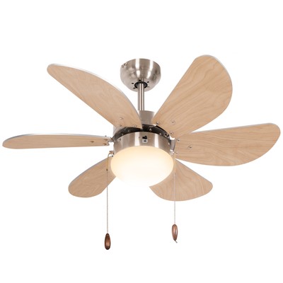 Deckenventilator mit Beleuchtung, 16W LED Deckenlampe mit Ventilator Buche