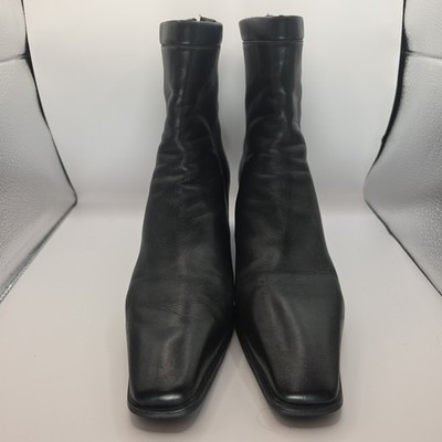 Stewart Weitzman Black Leather Ankle Boots Women s Size 10B  Pre-Owned