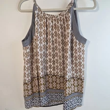 Ann Taylor LOFT Women's Floral Print Spaghetti Strap Tank Top Size L 