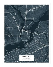 Modern Ottawa City Map Wall Art Poster - Stylish Decor Premium Quality
