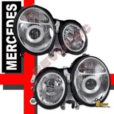 00 01 02 Mercedes Benz E Class W210 E320 E430 Projector Headlights Chrome 1 Pair