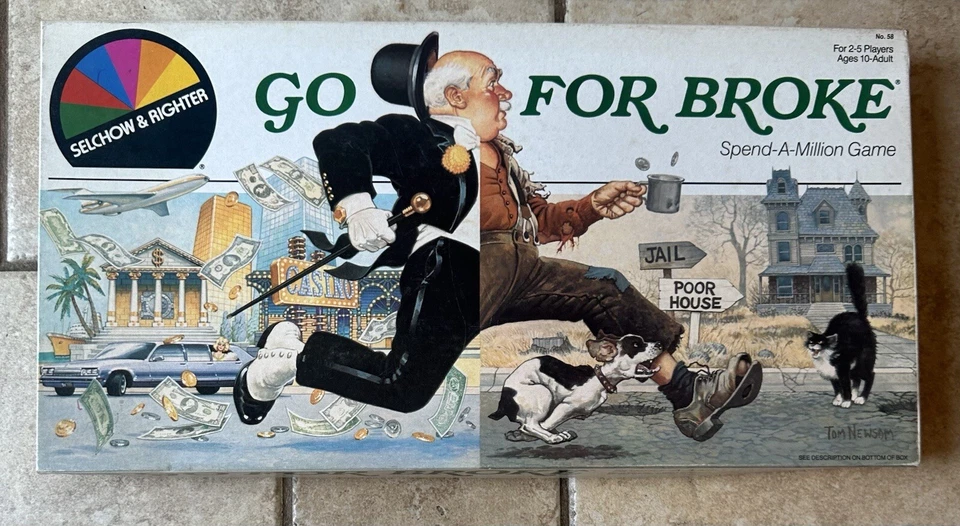 No. 58 Go for Broke Vintage 1985 Selchow & Righter Board Game 100 Complete - Image 2 of 4