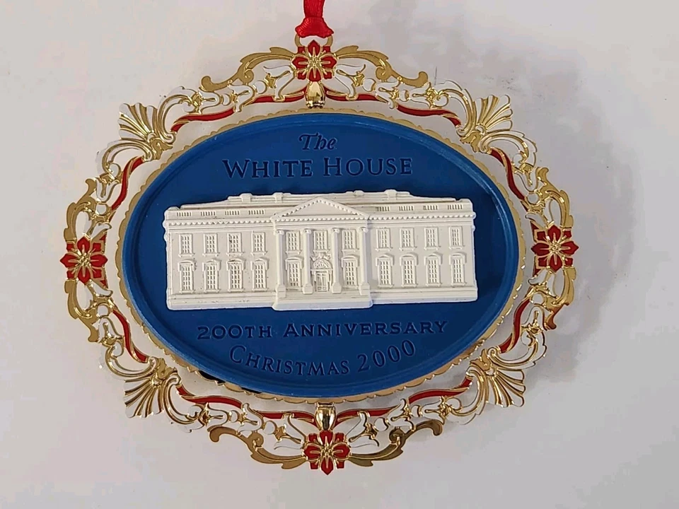 Винтажный 2000 Белый дом Рождественское украшение совершенно новый в коробке подлинный документы - Изображение 4 из 4