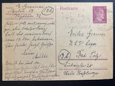 1944 Munich Germany Postal Stationery Postcard Cover To Bad Tulz