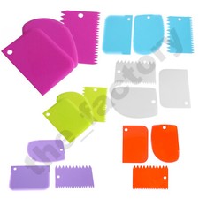 3 Pcs Cake Cream Plastic Scraper Smoother Spreader Smooth Baking Cutting Tool