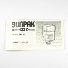 Sunpak auto433 D Thyristor Electronic Flash Owner's Manual - Instruction Booklet
