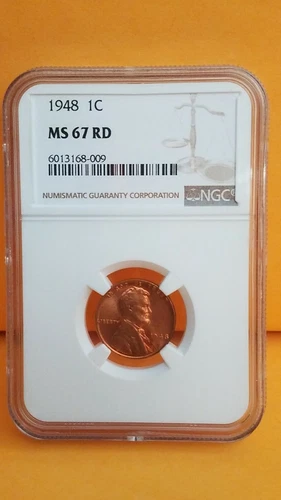 1948 Lincoln Wheat Cent (Graded By NGC - MS67RD) (Certification #6013168-009)