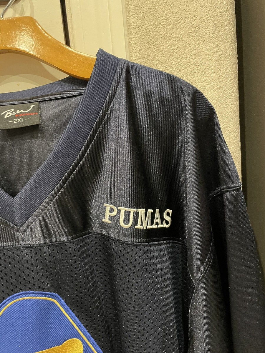 VTG 2004 UNAM Pumas Football Jersey Big Logo Double Sided Blue 2XL