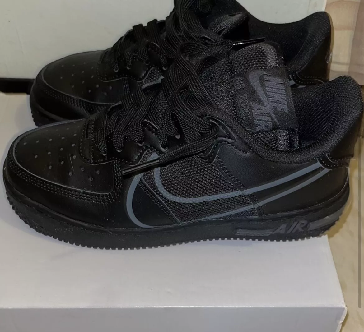 Size 4y Nike Air Force 1 React Triple Black 2020