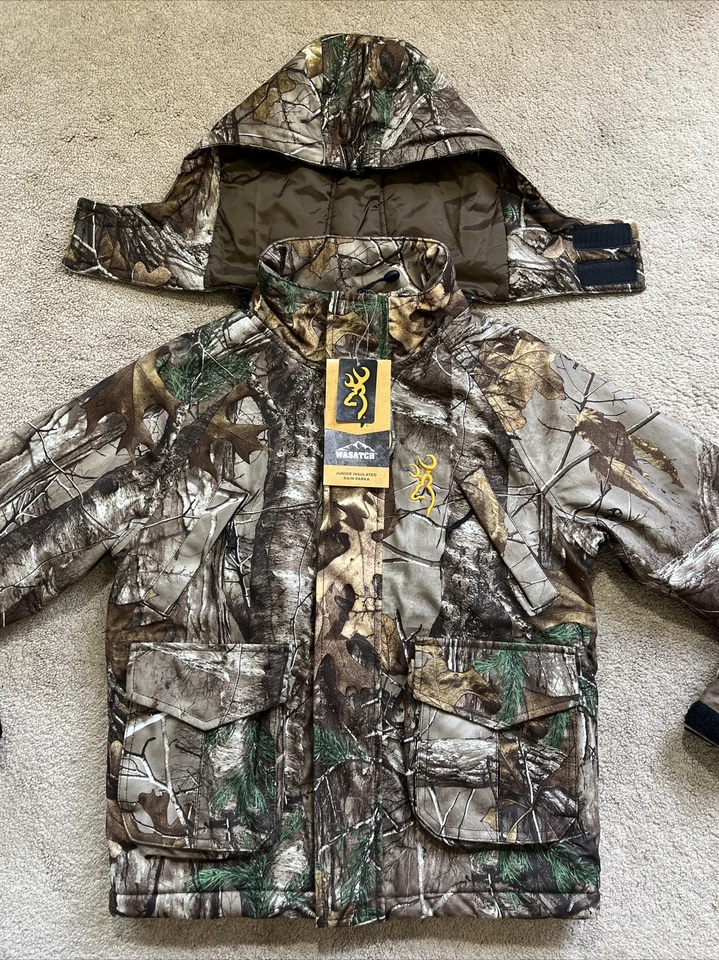 NEW Browning Wasatch Junior Insulated Rain Parka Jacket REALTREE XTRA MD MSP $99 - Image 4 of 4