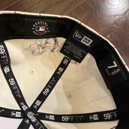 Custom Washington Nationals Off White Nadelstreifen New Era 59fifty 7 5/8 Cap Cupid - Bild 4 von 4