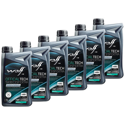 Motoröl WOLF OFFICIALTECH C3 SP EXTRA 65648 SAE 5W30 6 X 1 Liter für Audi BMW