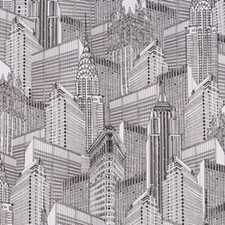 Timney Fowler - Skyscape Day - Black & White - Fabric Remnant - 90cm x 133cm