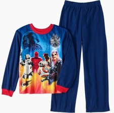 Star Wars 6 7 8 10 12 14 16 S M L Boy 2 Piece Set Sleepwear Pajamas Flannel New