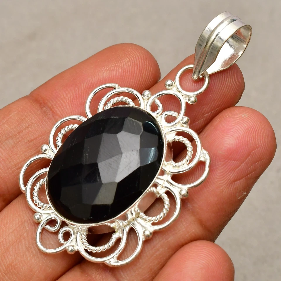 Ciondolo gioiello fatto a mano in argento sterling 925 con pietra preziosa on... - Immagine 2 di 4