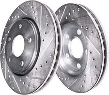 Front Drilled and Slotted Disc Brake Rotors for Hyundai Palisade Kia Telluride