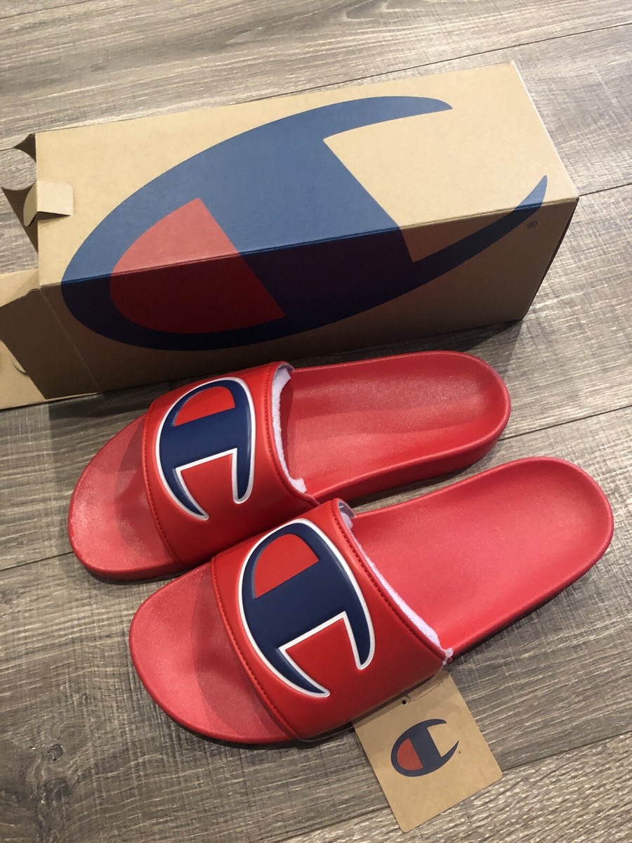 New CHAMPION IPO SLIDES SANDALS MEN'S Size 12 Red