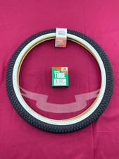 NEW SINGLE BMX BLACK/WHITE DURO TIRE IN 20 X 1.95 X-PERFORMER TREAD WITH TUBE 
